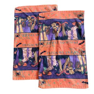 Halloween Trick Or Treat Hand Towels Matrix Cotton Blend Witch Mummy Read